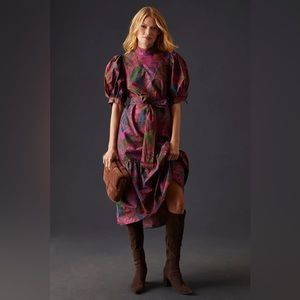 Anthropologie farm rio puff sleeve dress NWOT size S